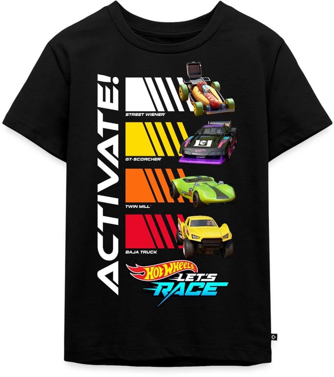 Hot Wheels Design Activate Met Voertuigen Premium T Shirt Kinderen