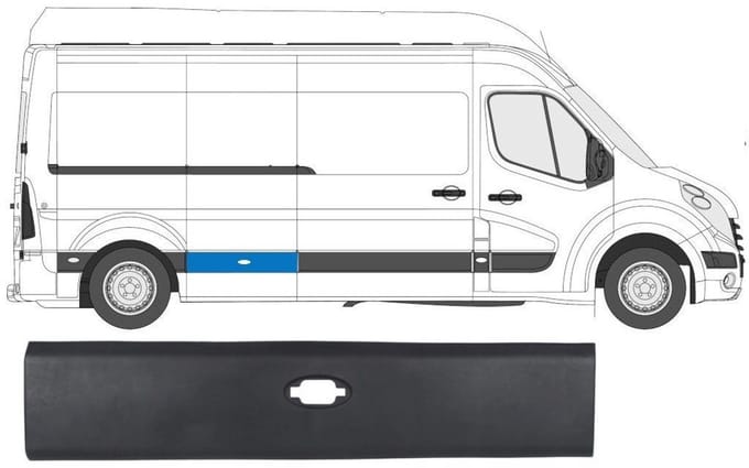 Zijlijst sierlijst voor Renault Master 2010- / Rechts