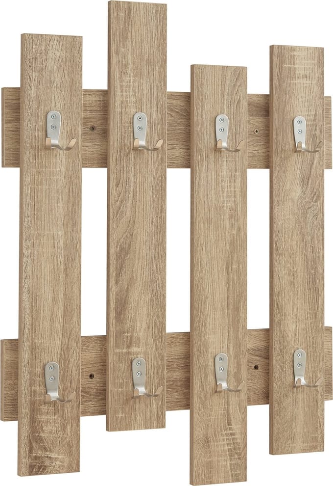 Wandkapstok Raseborg 80x60x3 cm eikenkleurig [en.casa]