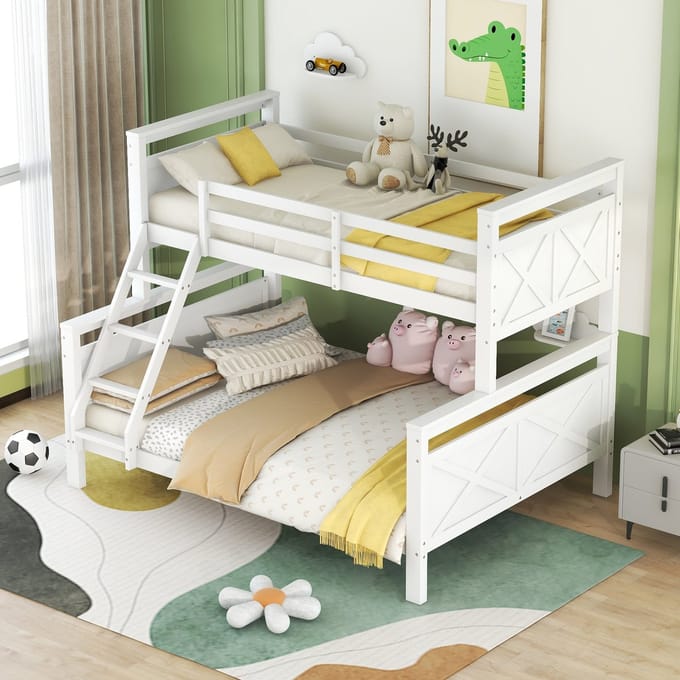 Sweiko Stapelbed - 90(140)x200cm - Om te bouwen tot twee bedden - Kinderbed - Wit