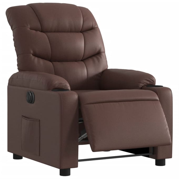 vidaXL - Fauteuil - verstelbaar - elektrisch - kunstleer - bruin