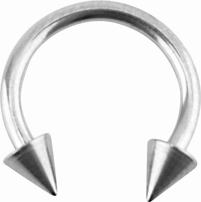 Horseshoe punt 3x16x6 mm - zilver - LMPiercings