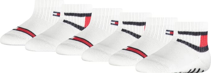 Tommy Hilfiger unisex baby 6P sokken flag wit