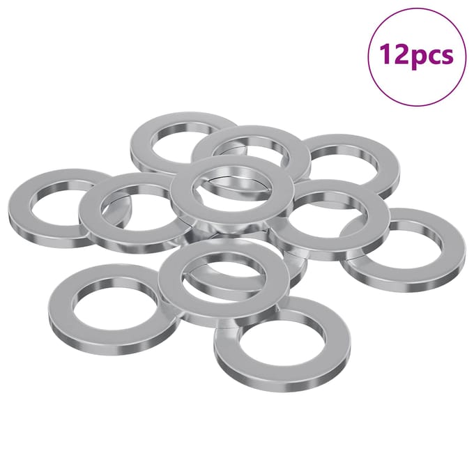 vidaXL - Washers - 12 - st - Zilver - 10 - x - 10 - x - 1,2 - mm - IJzer
