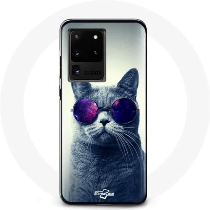 Hoesje voor Samsung Galaxy S20 Ultra Cat Paars Brilstijl