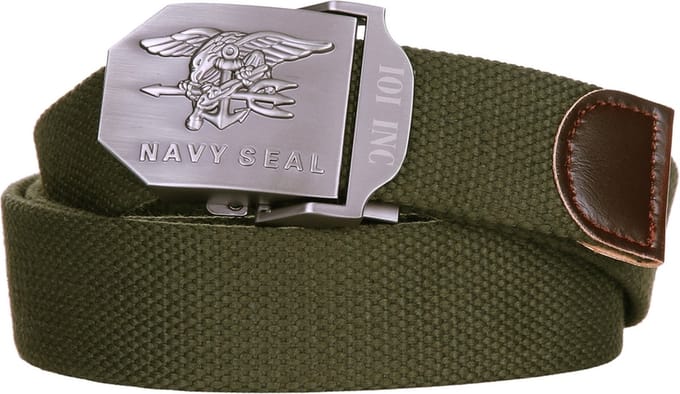 101 INC - Web belt style 1 Navy Seal (kleur: Groen / maat: 46-115)