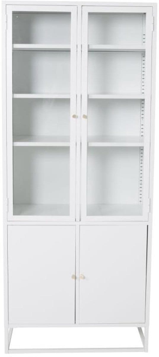 Svea - Noma vitrinekast - 80 x 190 cm - wit