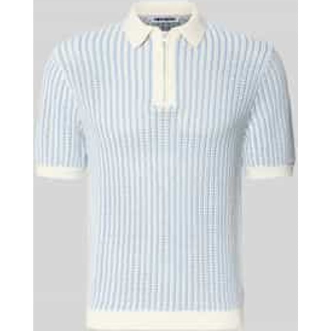 slim fit gebreid poloshirt met rits