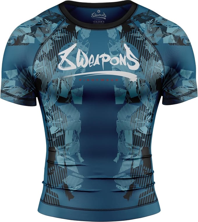 8 WEAPONS Rash Guard Hit 2.0 Navy Zwart - S