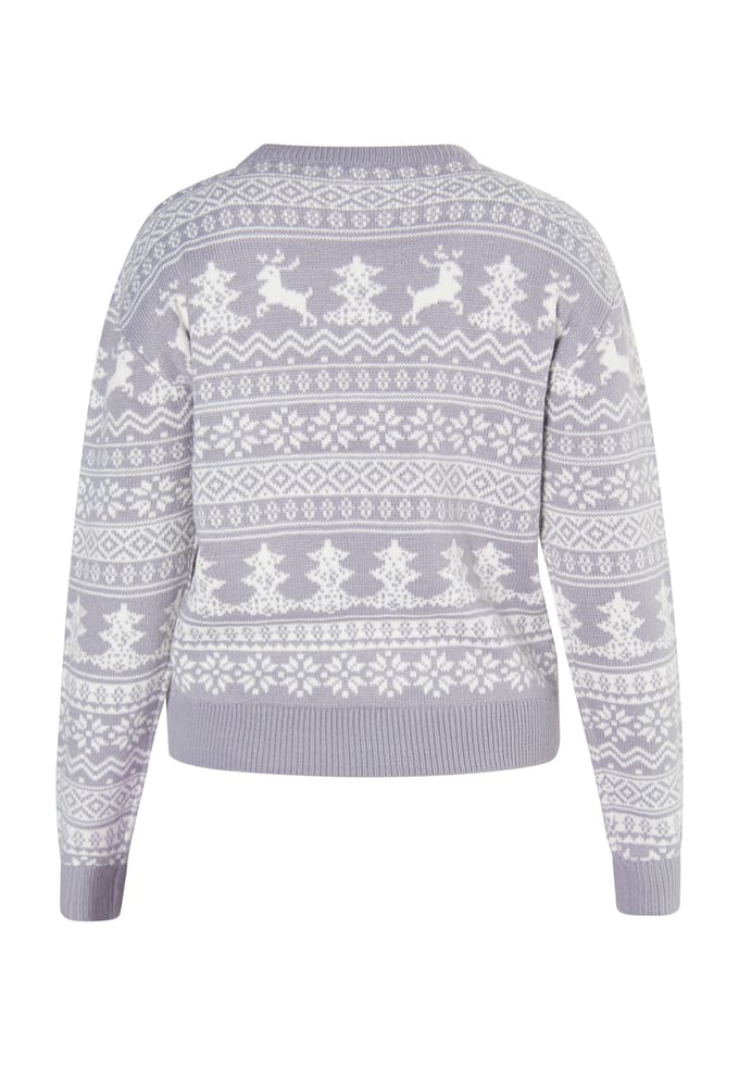 Mymo Kersttrui Dames grijs wit