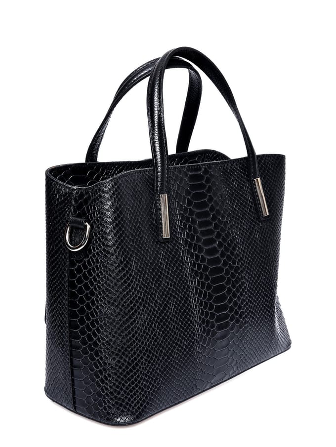 Roberta M Zwart Rundleer Tas