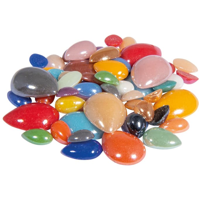 Glasmozaïek steentjes "Diamond", kleurrijke mix, ca. 180 g - Drop