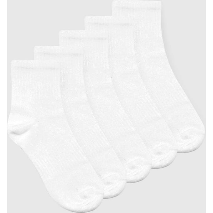 boohoo Dames Plain White 5-pack enkelsportsokken | Wit