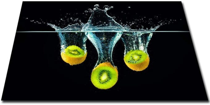 Inductie Kookplaatbeschermer Kiwi Splash 73x52 cm.