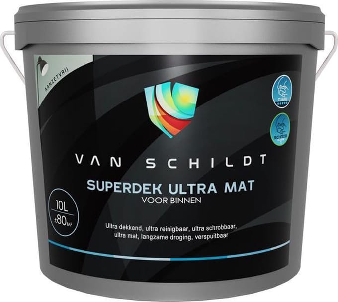 van Schildt Superdek Ultra Mat Muurverf 10 Liter Alle Lichte Kleuren