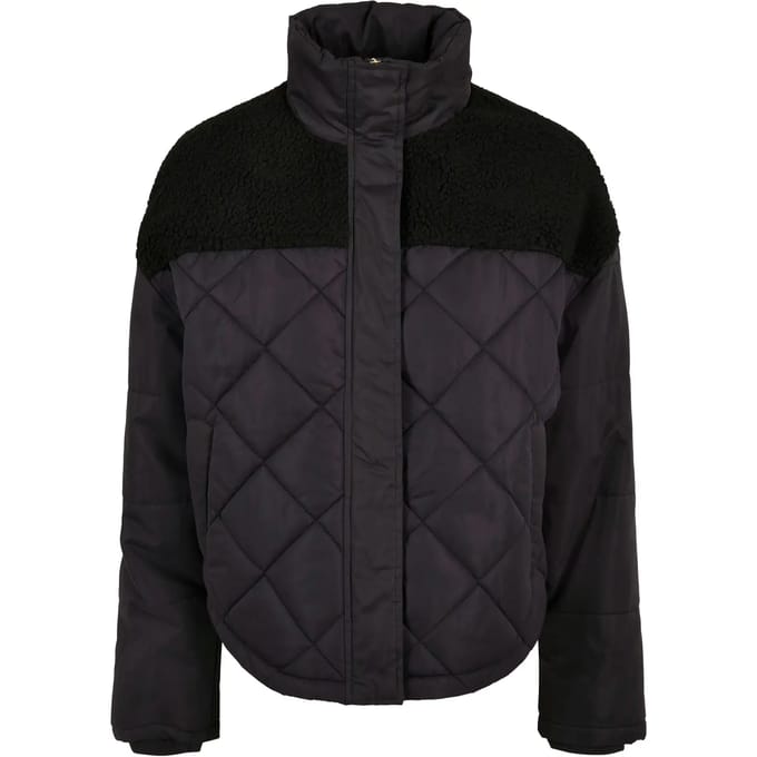 Urban Classics - Oversized Diamond Quilt Gewatteerd jack - 4XL - Zwart