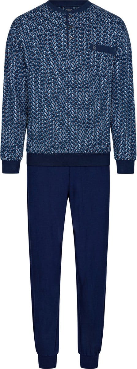 Katoenen Robson pyjama heren - Blauw - Maat - 54