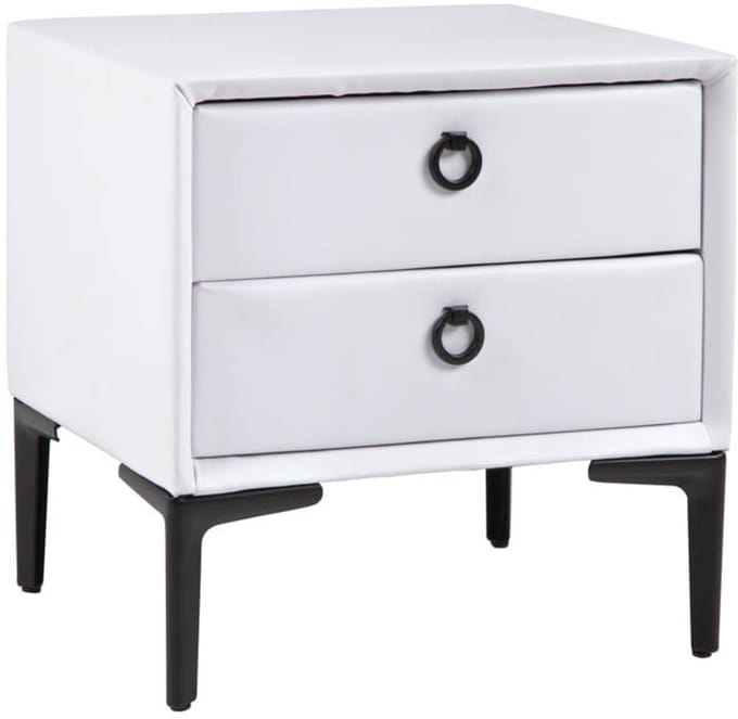 Modern nachtkastje COSMOPOLITE 45 cm wit mat twee lades - 40785