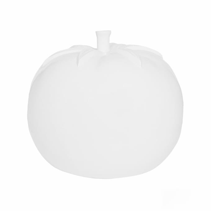 Decoratieve tomaat in wit van stevig glasvezel, maat XS - E2228-S1-W