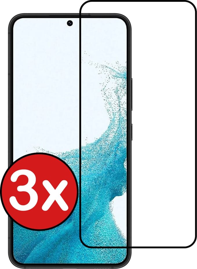 Screenprotector - 3 Stuks - Geschikt voor Samsung Galaxy S22 Plus - Full Cover - Beschermglas - Gehard Glas - Tempered Glass - Screen Protector