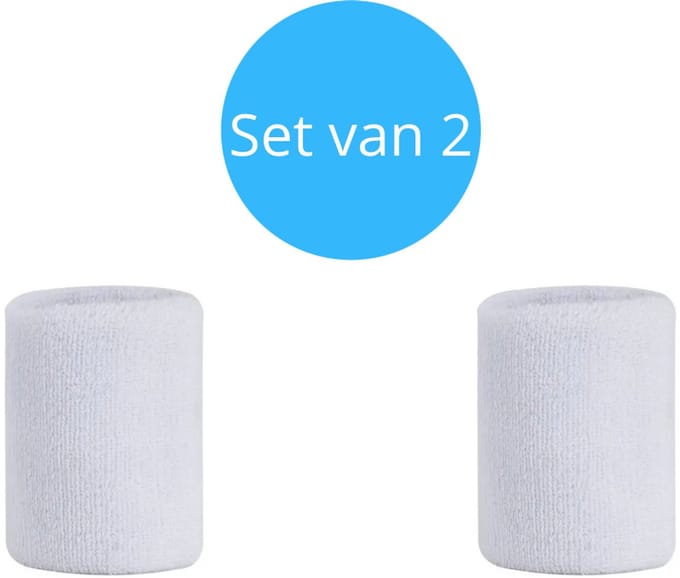 Pols Zweetbandjes - Wit - Set van 2 stuks - Sport Accessoires