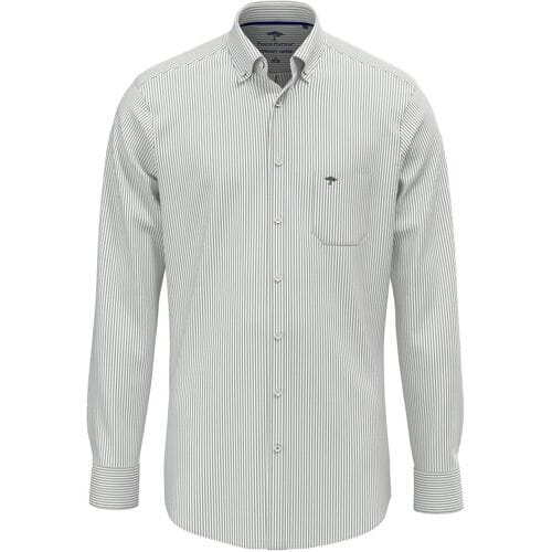 Fynch-Hatton Overhemd Striped Oxford Button-Down Dark Leaf / male