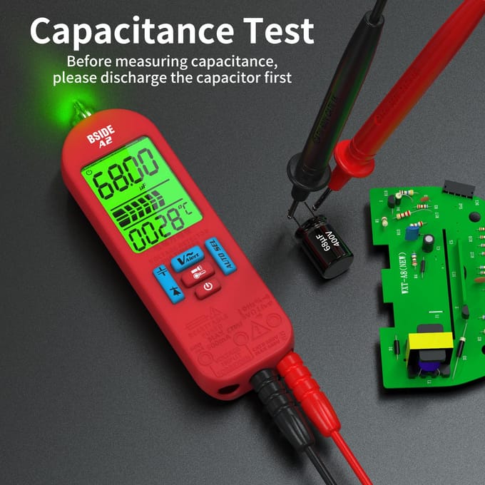 BSIDE A2 Mini Smart Digitale Multimeter Auto Range 5999 Telt NCV Universele Meter Handheld High Configuration rood