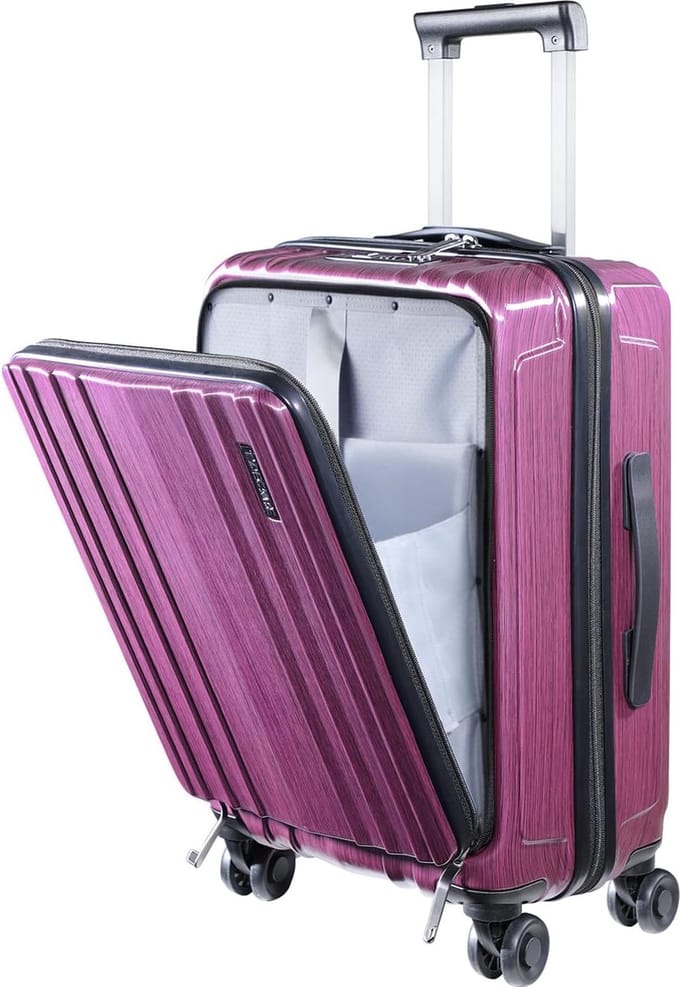 21 inch handbagage met laptopvak, rozerood
