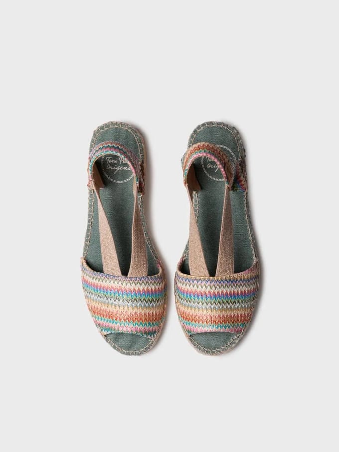 Dames espadrilles van veelkleurig raffia | ESTEL-MH