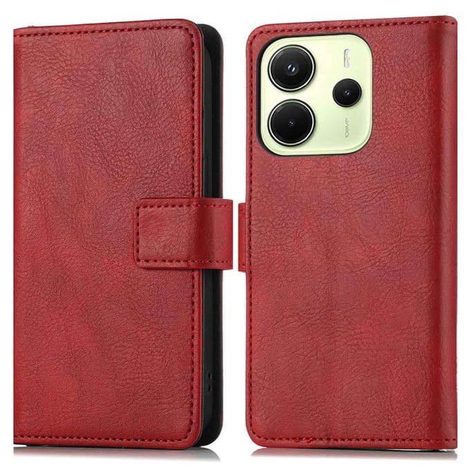 imoshion Hoesje - Geschikt voor Xiaomi Redmi Note 14 (4G) - Luxe Bookcase - Rood