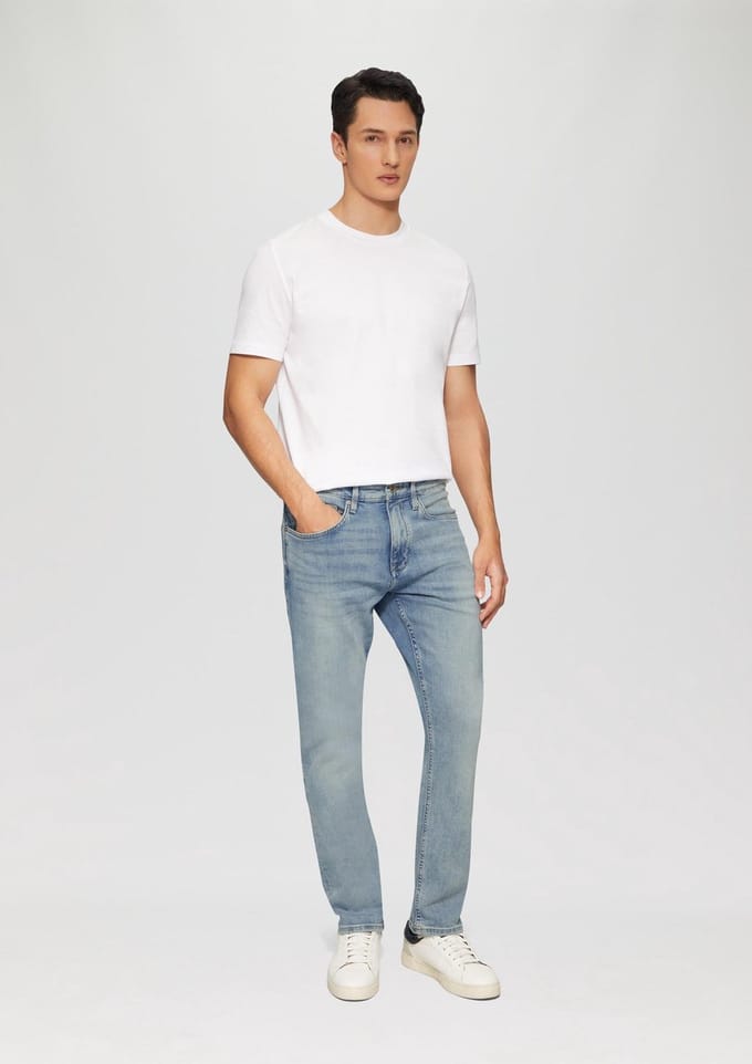 regular fit tapered jeans van katoenmix model 'MAURO'