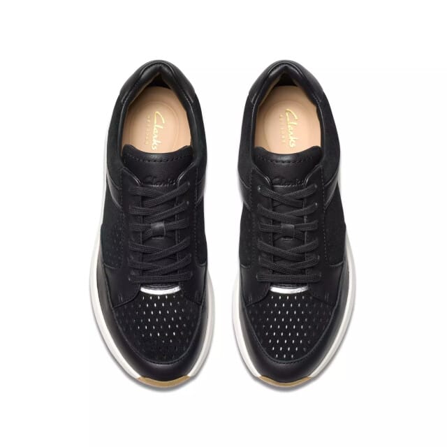Clarks Tivoli Walk - dames sneaker - Zwart - maat 35.5 (EU) 3 (UK)
