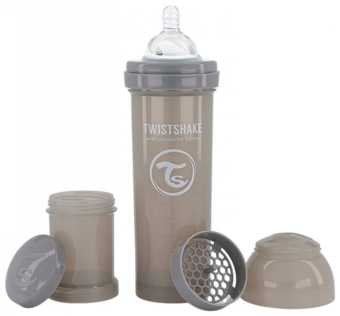 Twistshake Babyfles Antikoliek 330Ml - Pastel Grijs