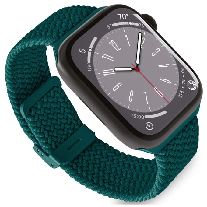 Bracelet en nylon pour Apple Watch 42 44 45 49 mm Boucle - vert foncé gray