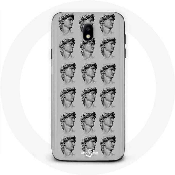 Samsung Galaxy J3 2017 hoesje Standbeeld grijze achtergrond grijs