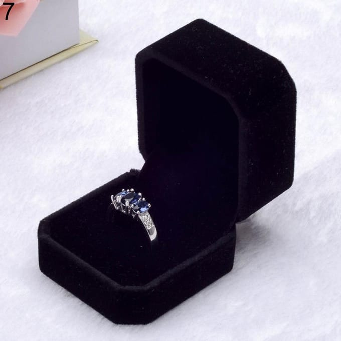 Boîte de présentation de bijoux en velours, fiançailles, boucles d'oreilles, bagues, pendentifs, coffret cadeau white