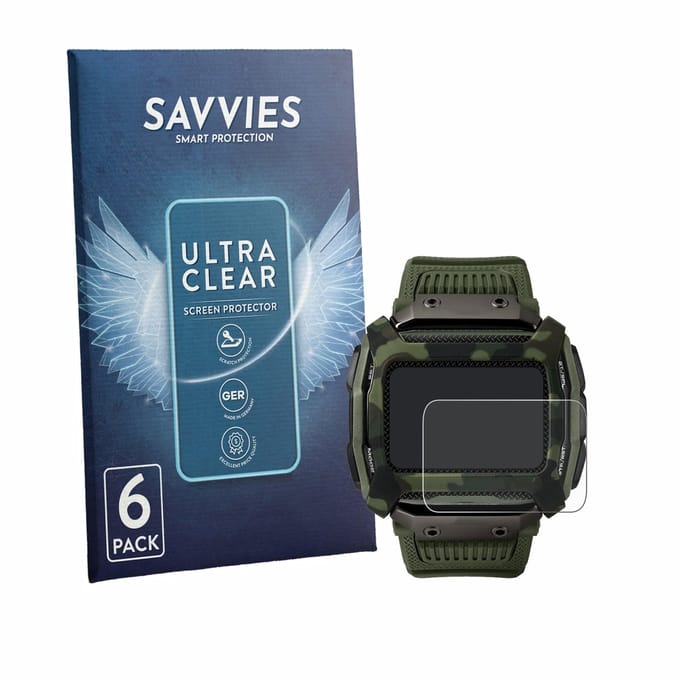 Savvies - Screenprotector voor Timex Command Shock - Folie Beschermfolie transparant 6 Stuks