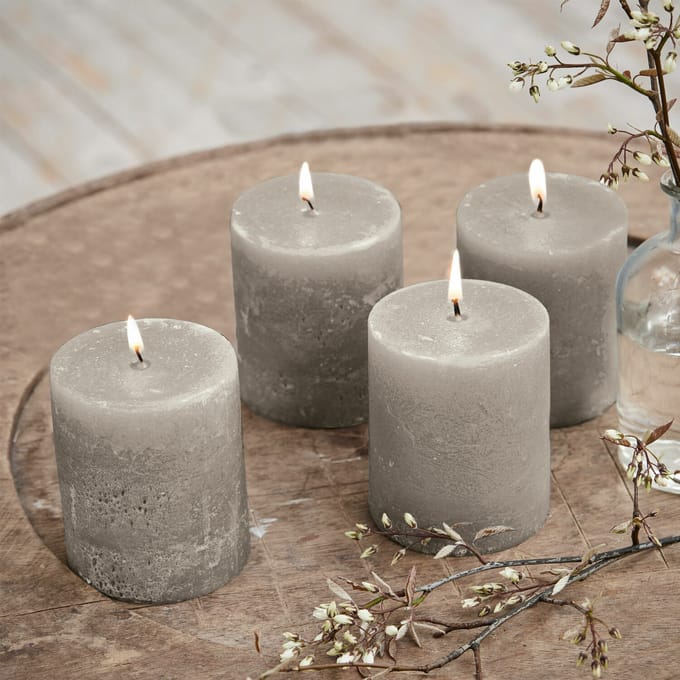 LOBERON Kaars set van 4 Virrans taupe
