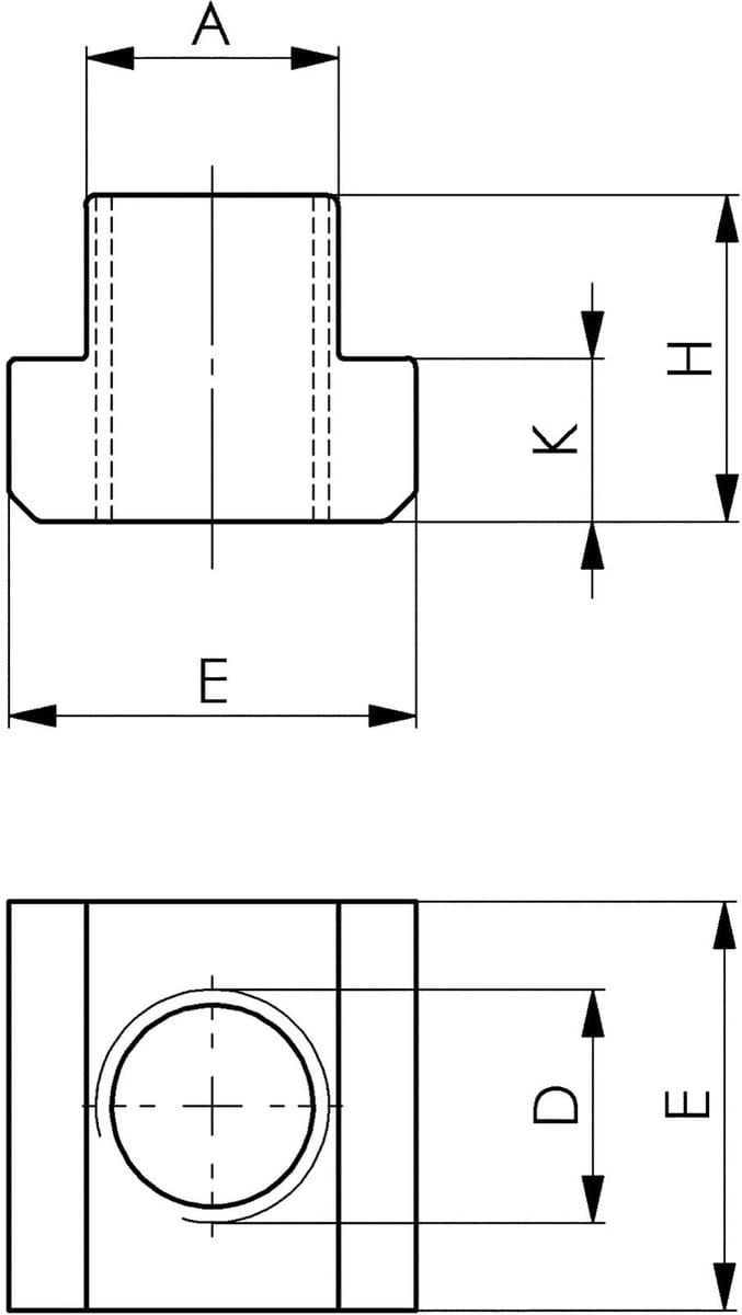 AMF T-gleufmoer DIN 508 T-sleuf 20 mm M16 - 80184