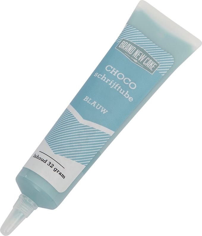 BrandNewCake® Choco Schrijftube 32gr - Blauw - Taartdecoratie - Taartversiering