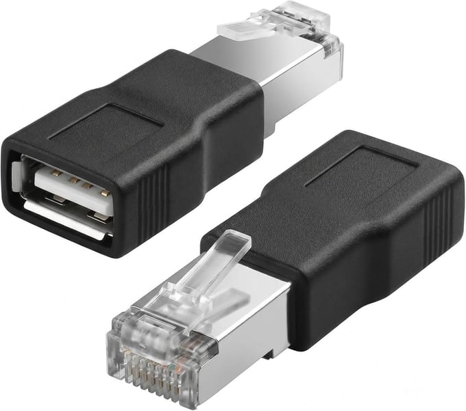 USB naar RJ45 - Netwerkconnector Adapter - Internet Verbinding - Plug and Play - 2 Stuks - Zwart