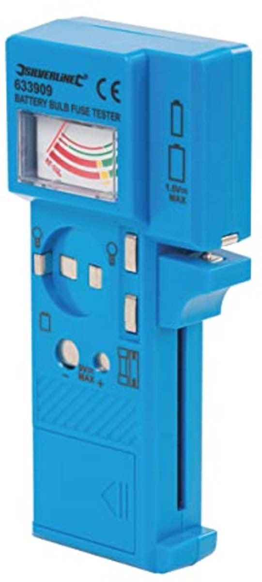 Batterij, lamp en zekering tester 1.5V - 9V