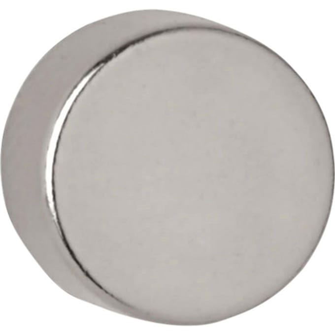MAUL Magneet rond 10 stuks 2,4 kg staal metaal Neodymium magnetisch Ø 0.8 x 0.5 cm zilver