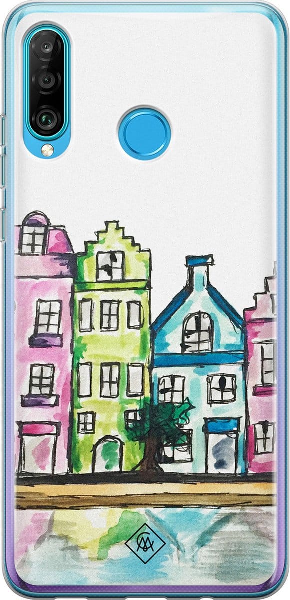Casimoda® hoesje - Geschikt voor Huawei P30 Lite - Amsterdam - Siliconen/TPU - Soft Case - Multi - Amsterdam