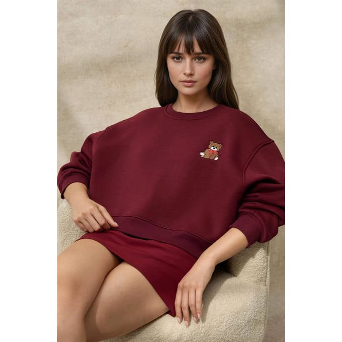 Geborduurd Comfortabel Fits Katoenen Sweatshirt