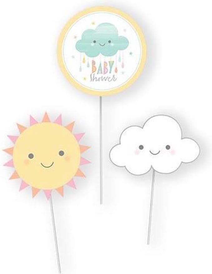 Witbaard Decoratiesticks Sunshine Baby 31 Cm Wit/geel 3 Stuks