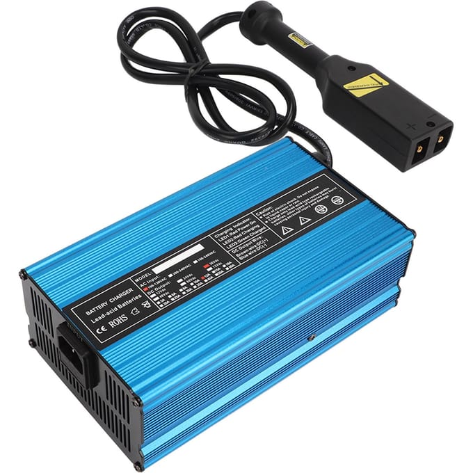 DC 36V 12A Golfkar Acculader Slim Opladen D-Type AC Batterijbescherming Vervanging voor E‑Z‑GO blue