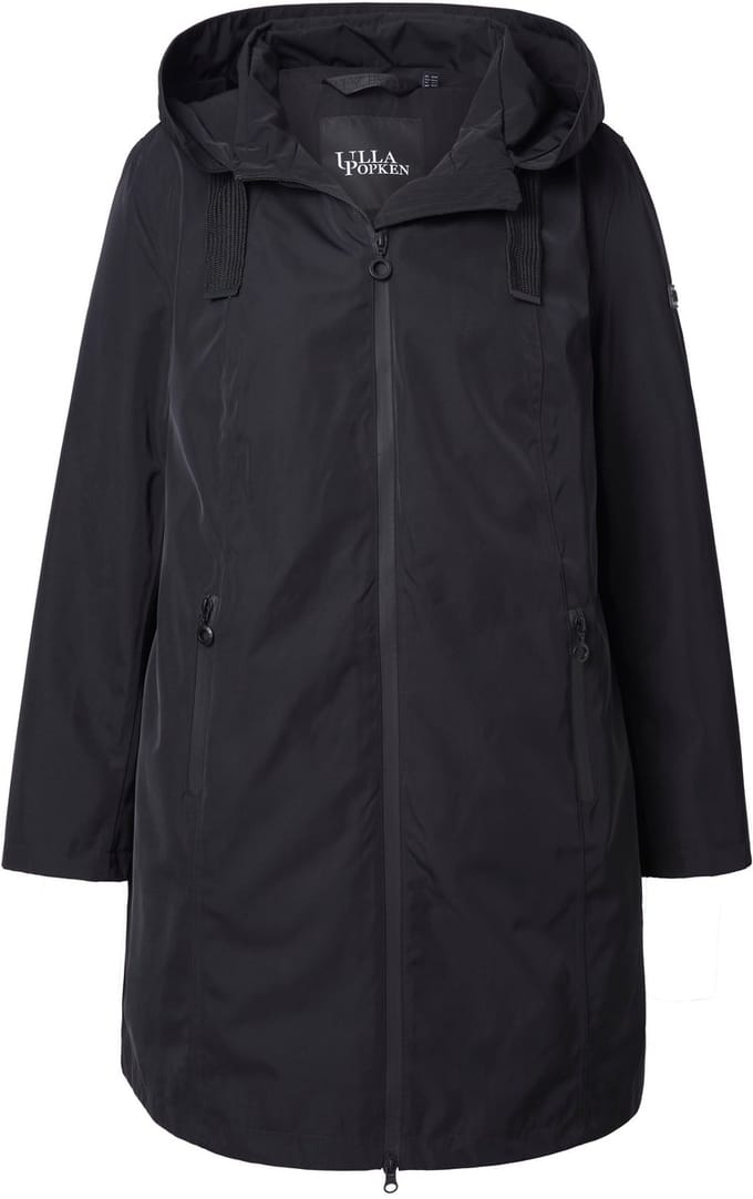 Ulla Popken - Dames - HYPRAR functionele jas waterdicht capuchon - Zwart - Maat 42+