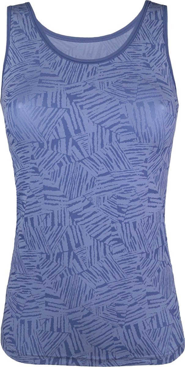 Avet dames hemd microfiber 75021 Langer Model Blauw geprint - maat M