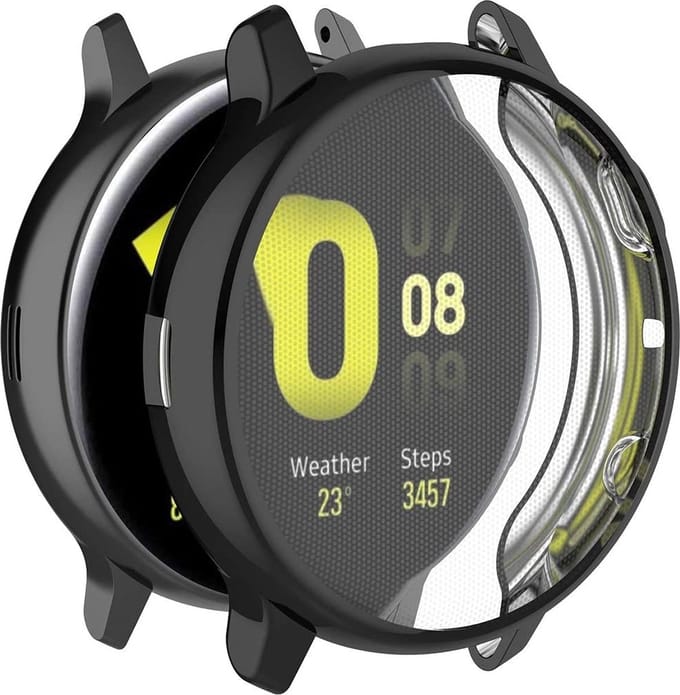 Strap-it TPU Case – Geschikt voor Samsung Galaxy Watch Active 2 44mm – Full Protect – Zwart
